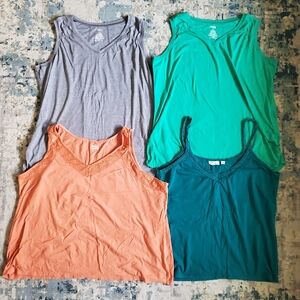 Women's Sleeveless Tops - Gray, Green, Teal, and Orange
